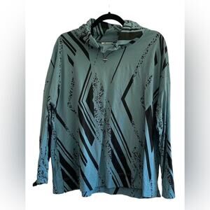 wild palms women’s size L long sleeve print cotton top